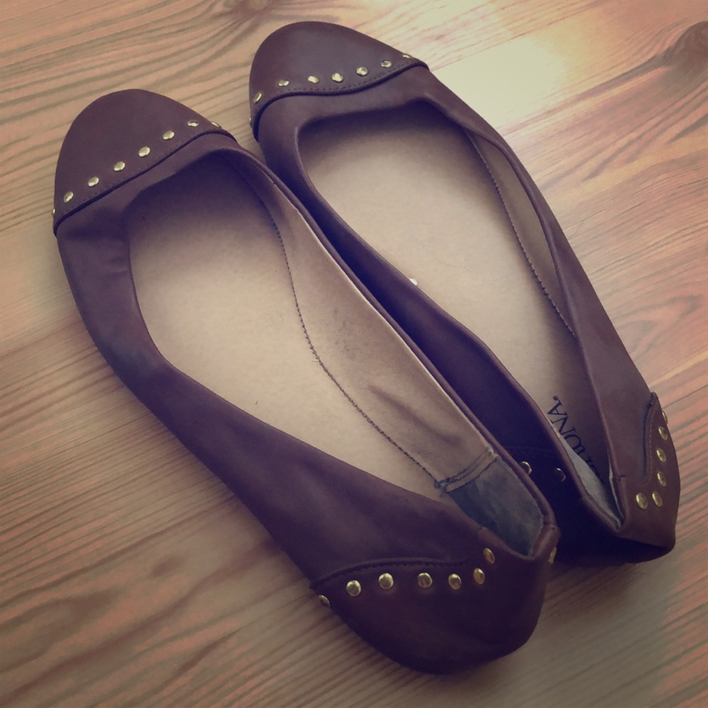 Merona brown faux leather flats
